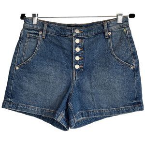 Banana Republic Button Fly High Rise Denim/Jean Shorts Medium Wash Womens 27/4